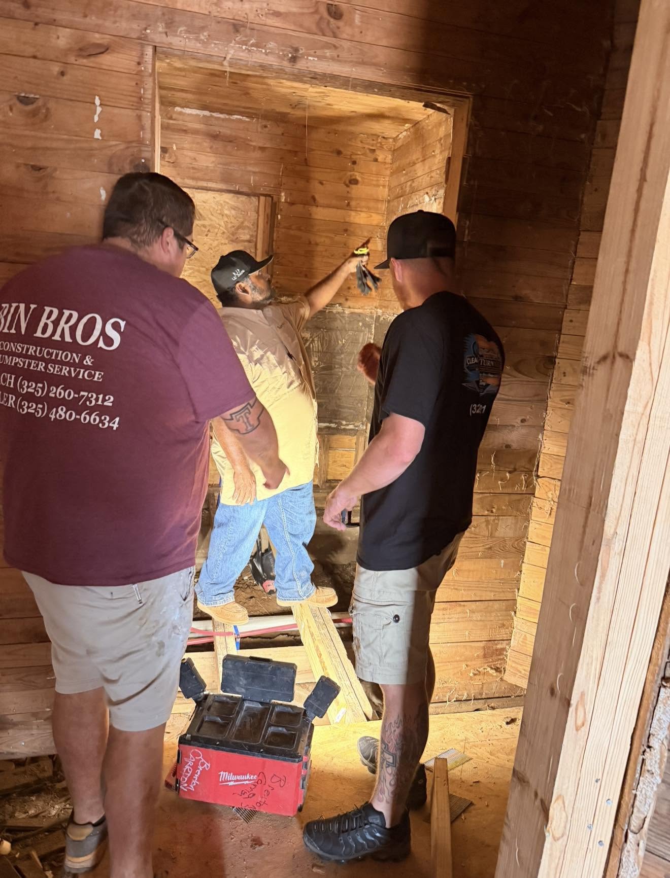 Bin Bros crew working on an active construction project