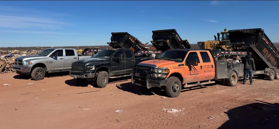 Bin Bros fleet of trucks and roll-off dumpsters serving Abilene